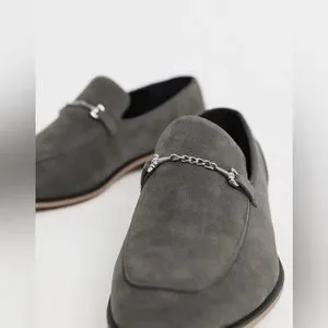 NEW IN BOX  DESIGN Wide Fit Grey Faux Suede Loafers, size 10 Women main image 3